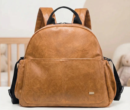 Sac Maternite à Dos Uni Simili Cuir