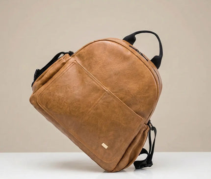 Sac Maternite à Dos Uni Simili Cuir