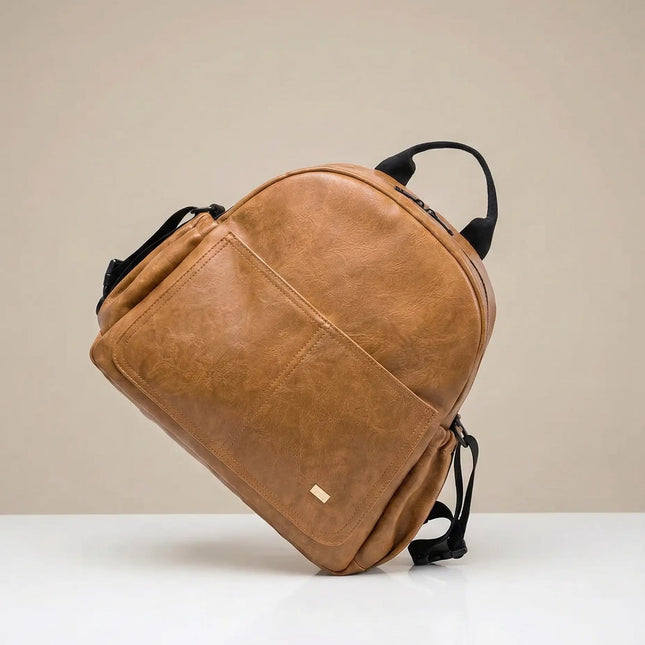 Sac Maternite à Dos Uni Simili Cuir