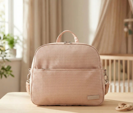 Sac Maternite à Dos Simili Cuir Texturé Imperméable