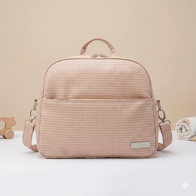 Sac Maternite à Dos Simili Cuir Texturé Imperméable