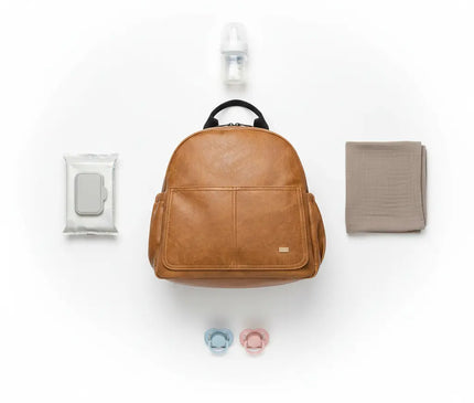 Sac Maternite à Dos Uni Simili Cuir