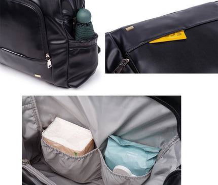 Sac Maternite Élégant Cuir Imperméable Grande Capacité