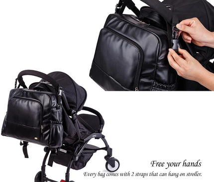 Sac Maternite Élégant Cuir Imperméable Grande Capacité