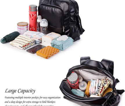 Sac Maternite Élégant Cuir Imperméable Grande Capacité