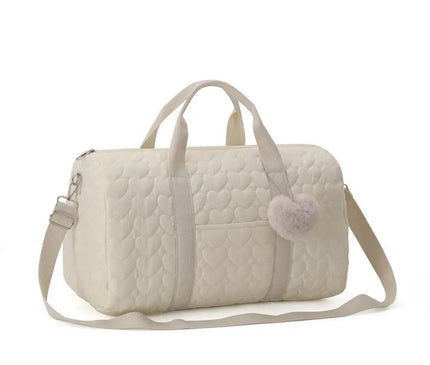 Sac Maternite Quilté Cœurs Ourson Fourre-tout