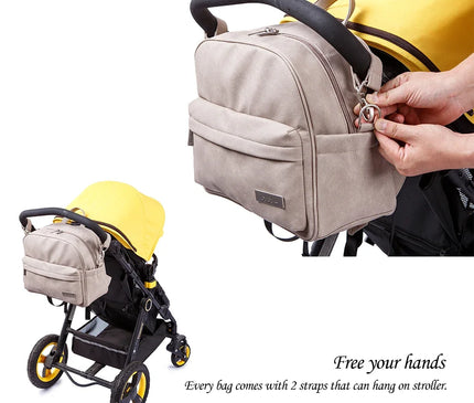 Sac Maternite à Dos Imperméable Élégant PU