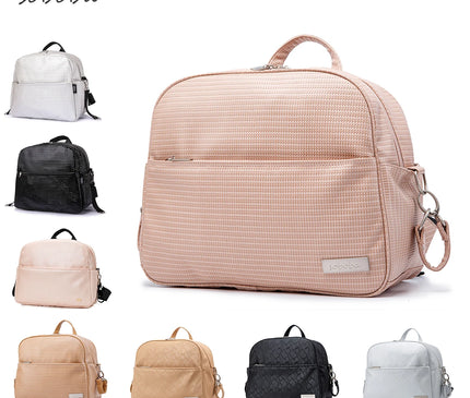 Sac Maternite à Dos Tendance Rose Quilté