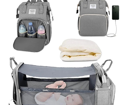Sac Maternite Sac à Dos Lit Pliable USB