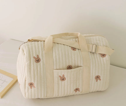 Sac Maternite Quilté Brodé Grande Capacité