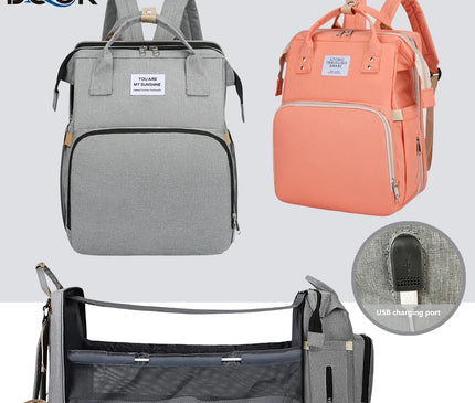 Sac Maternite Sac à Dos Berceau Intégré USB