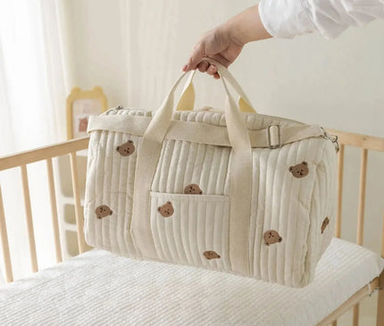 Sac Maternite Quilté Brodé Grande Capacité