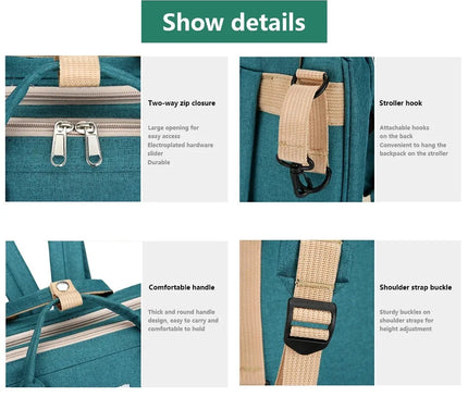 Sac Maternite Pliant Lit Bébé Sac à Dos USB