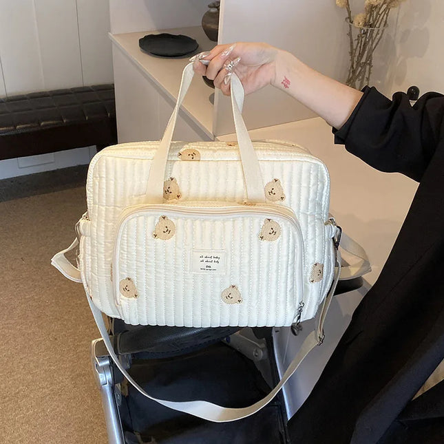 Sac Maternité Tissu Brodé Organizer Bébé