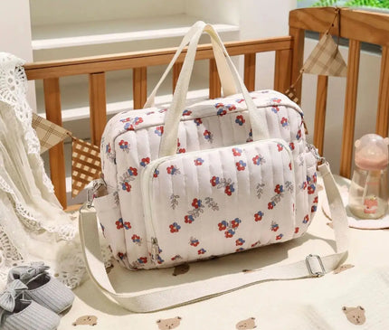 Sac Maternite matelassé imprimé floral pratique