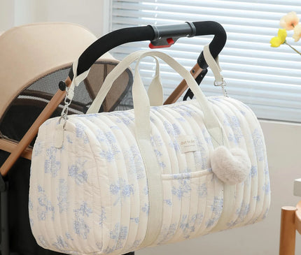 Sac Maternite Matelassé Floral Élégant