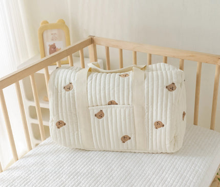 Sac Maternite Quilté Brodé Grande Capacité