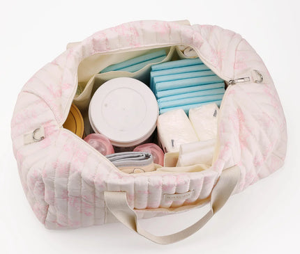 Sac Maternite Matelassé Floral Élégant