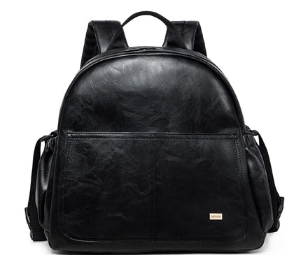 Sac Maternite Sac à Dos Faux Cuir Noir