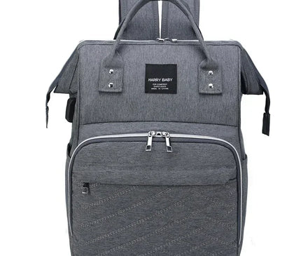 Sac Maternite Sac à Dos Oxford Gris Quilté