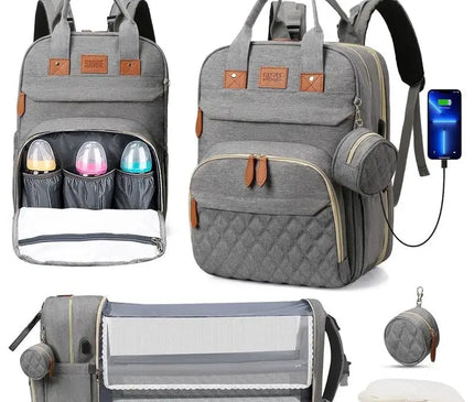 Sac Maternite Lit Portable Sac à Dos USB