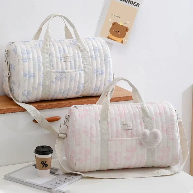 Sac Maternite Matelassé Floral Élégant