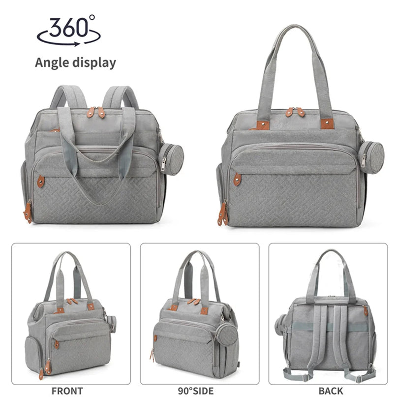 Sac Maternite à Dos Matelassé Pochette