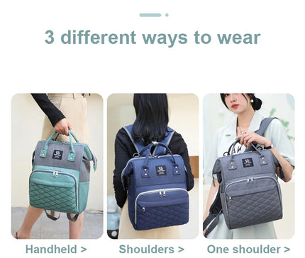 Sac Maternite à Dos Oxford Matelassé Pratique