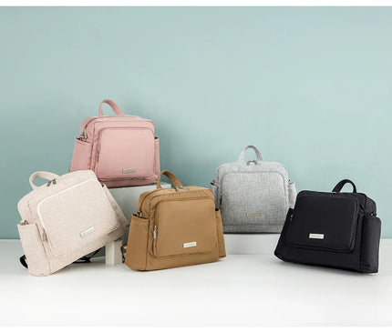 Sac Maternite Porté Dos Texturé Beige