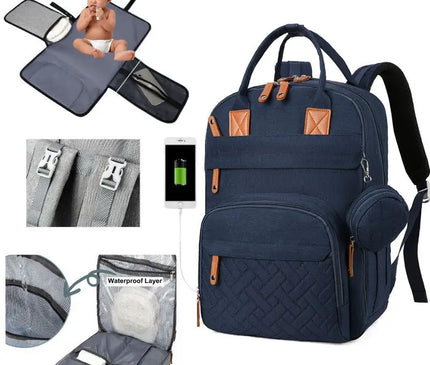 Sac Maternite Sac à Dos USB Imperméable