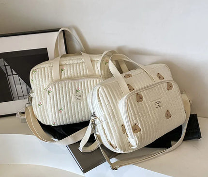 Sac Maternité Tissu Brodé Organizer Bébé