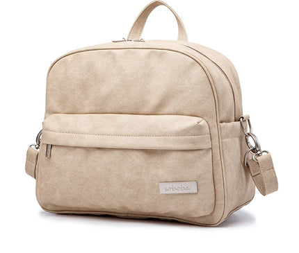 Sac Maternite Moderne Finition Cuir PU Beige