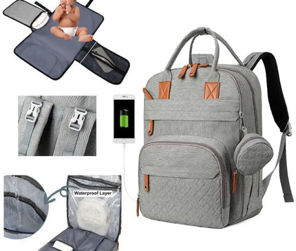 Sac Maternite Sac à Dos Multi-Poches Urbain