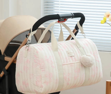 Sac Maternite Matelassé Floral Élégant