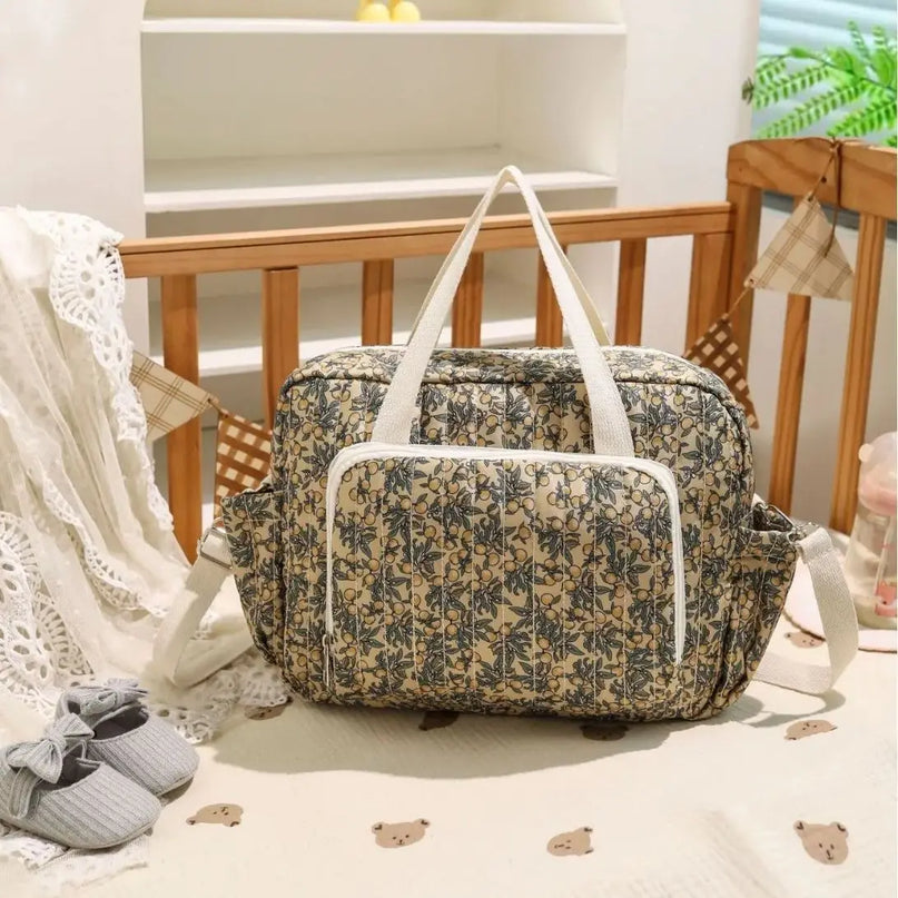 Sac Maternite matelassé imprimé floral pratique