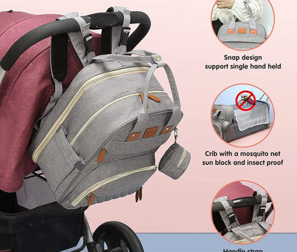 Sac Maternite Sac à Dos Lit Pliable USB