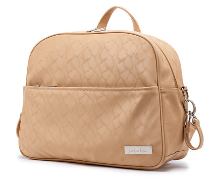 Sac Maternite à Dos Reliefs Graphiques Beige