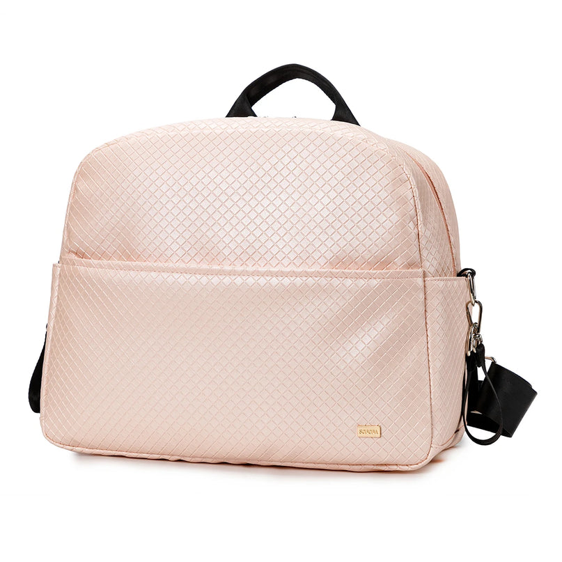 Sac Maternite à Dos Tendance Rose Quilté