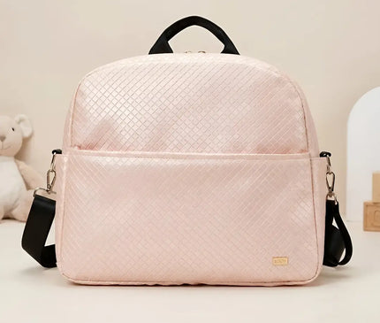 Sac Maternite à Dos Tendance Rose Quilté
